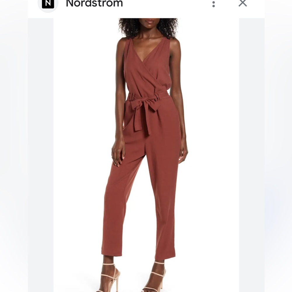 Vero Moda Linen V-neck jumpsuit with tie size XL